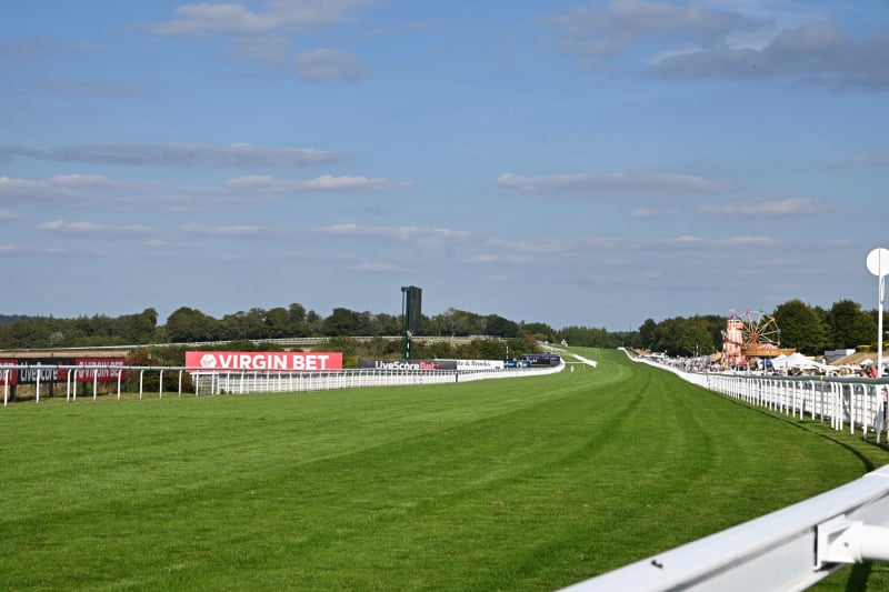 Looking down the course